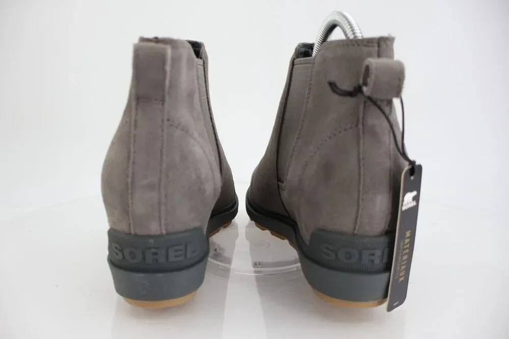 Sorel Womens Evie Boots Size 9.5 Gray Suede Low Wedge Winter Casual Zip Booties